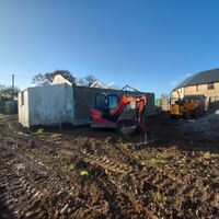 Site preparation around barn conversion, Ashill, Somerset