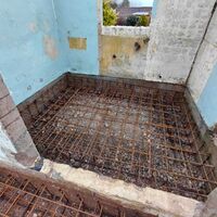 Reinforcement steel fixed for raft foundation, Ashill, Somerset