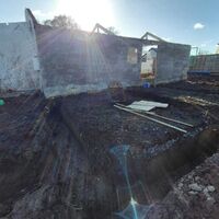 Ground preparation inside existing barn walls, Ashill, Somerset