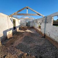 Barn floor prepared for raft foundation, Ashill, Somerset